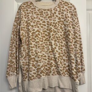 Aerie Tan and Cream Leopard Print Sweater